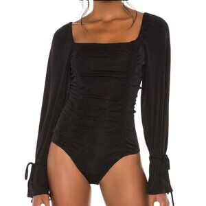 Free People Intimately Free NWT Meant To Be Ruched Black Bodysuit Size XS